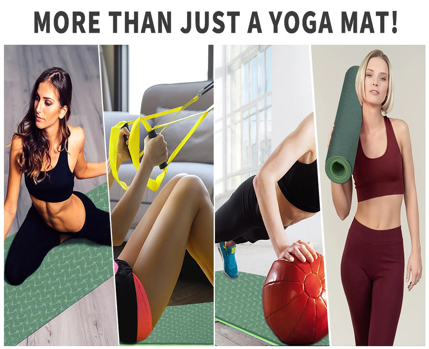 Premium 8mm TPE Non-Slip Yoga Mat - Extra Thick, Eco-Friendly Exercise Mat for Yoga and Pilates for Men and Women