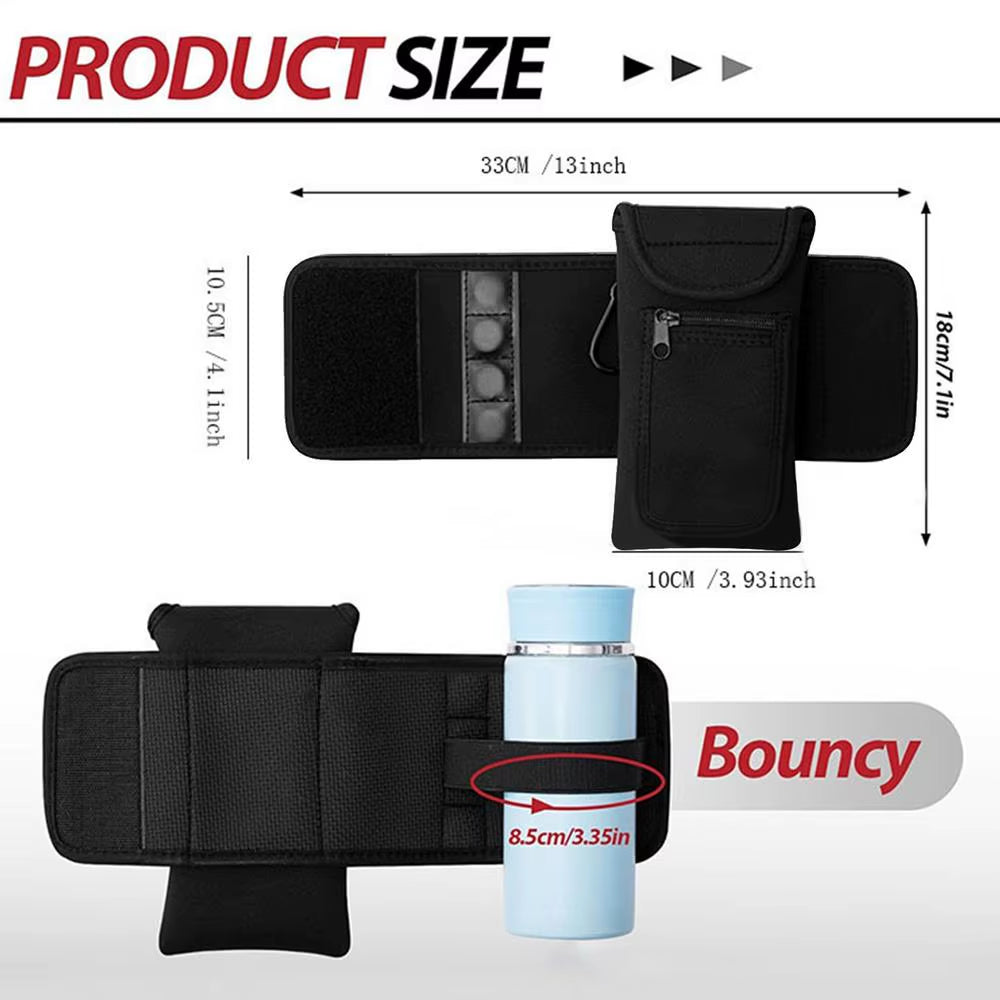 Magnetic Portable Gym Water Bottle Holder with Phone Sling Attachment for Easy Accessibility on Metal Surfaces