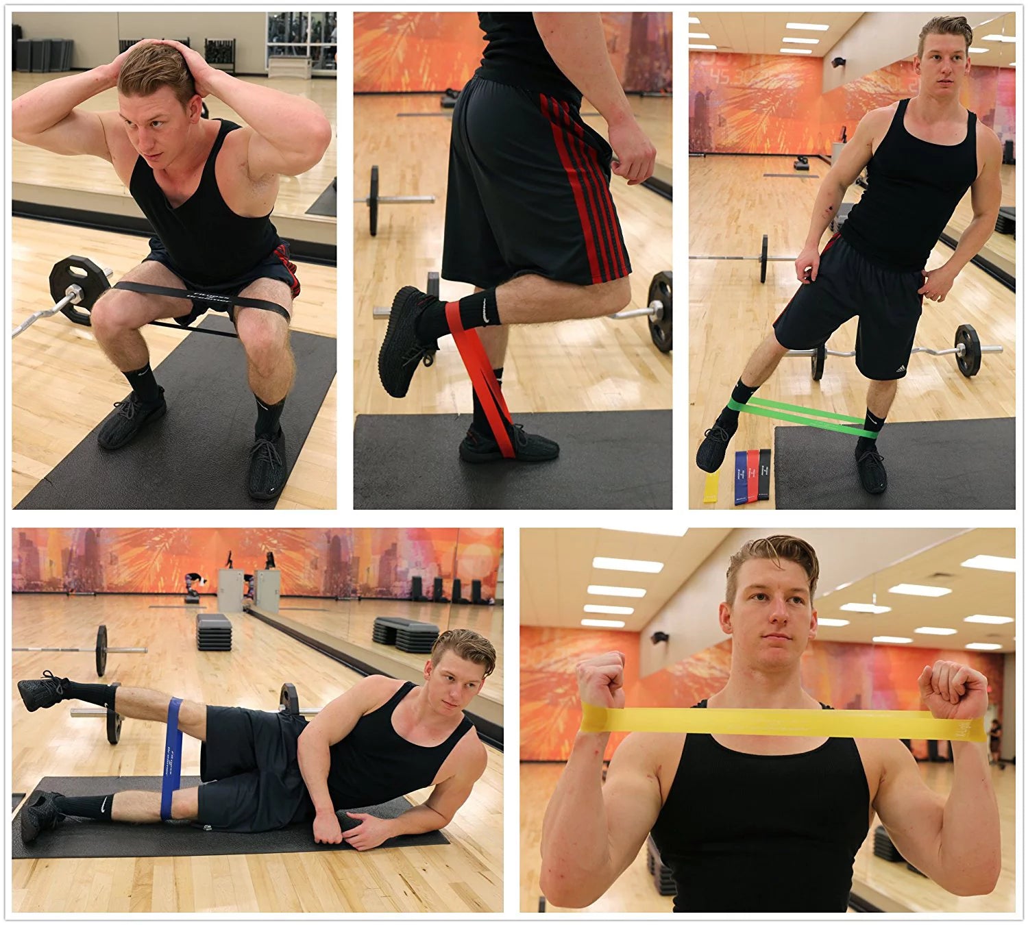 Set of 5 Resistance Loop Bands - 12-Inch Fitness Bands for Training and Physical Therapy to Enhance Mobility and Strength