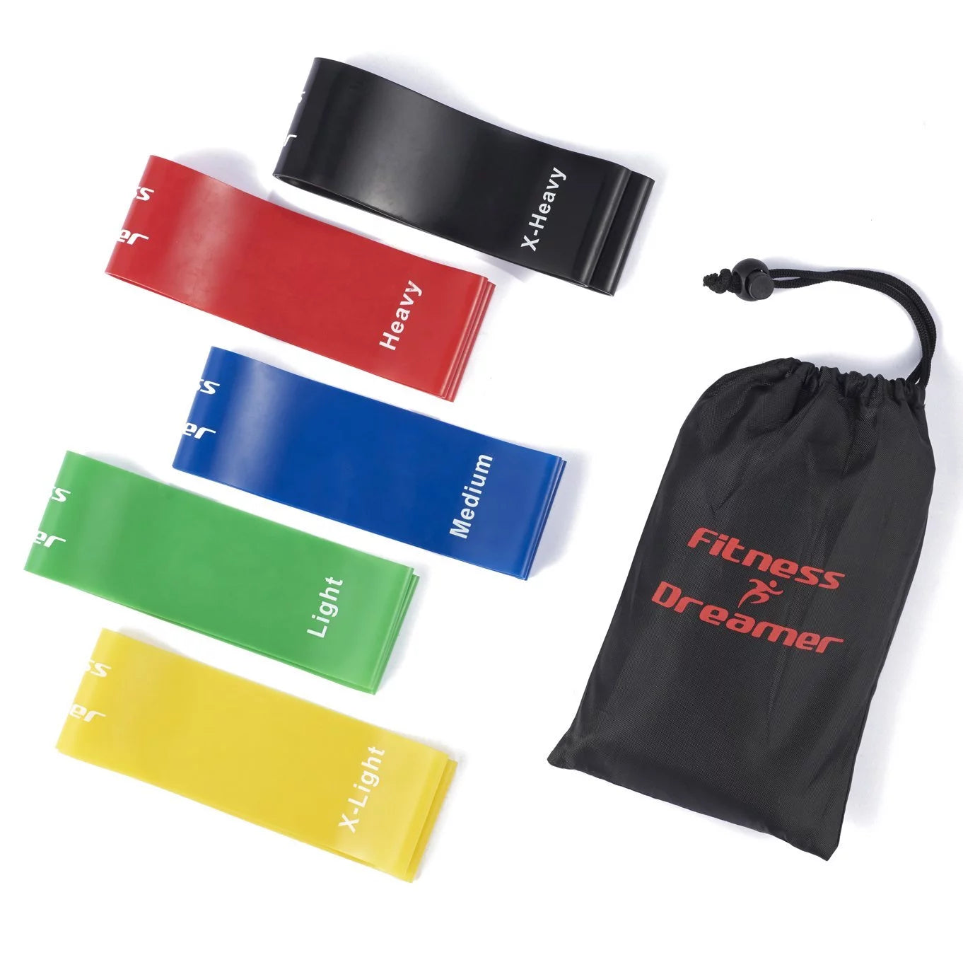 Set of 5 Resistance Loop Bands - 12-Inch Fitness Bands for Training and Physical Therapy to Enhance Mobility and Strength